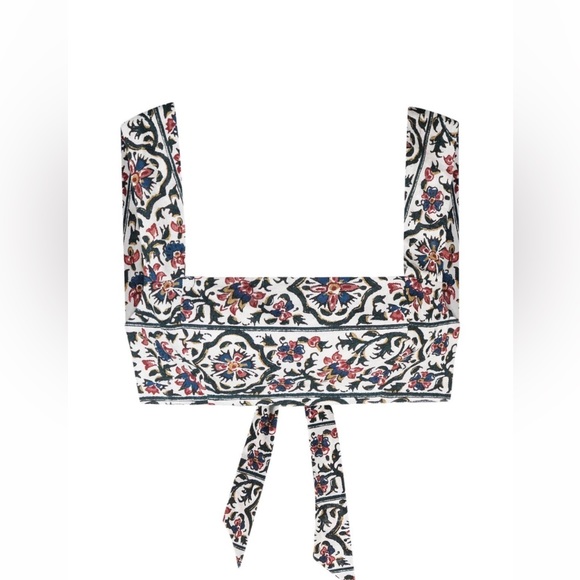 Boteh White Verbena Paisley-print Crop Top - Picture 4 of 8